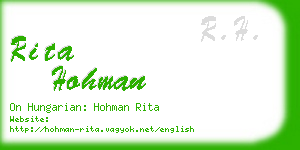 rita hohman business card